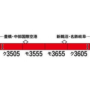 Nゲージ 鉄道模型 名鉄3500系（機器更新車・行先表示点灯）増結4両編成セット（動力無し） グリーンマックス 31697