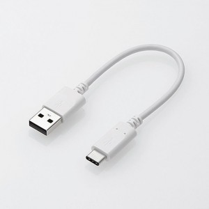 【即納】【代引不可】スマートフォン用USBケーブル スマホ充電/通信ケーブル USB(A-C) 認証品 0.1m ホワイト エレコム MPA-AC01NWH