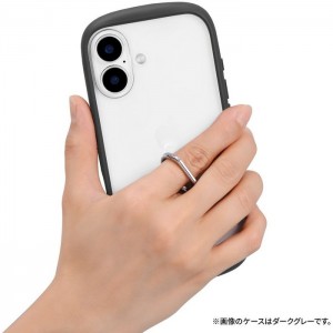 iPhone 16 リング付き耐衝撃ハイブリッドケース 「Cleary Ring」 ライトグレー LEPLUS NEXT LN-IM24PLCRLGY