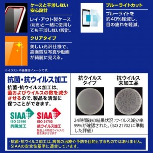 らくらくスマートフォン F-52B 液晶保護フィルム 衝撃吸収 ブルーライトカット 光沢 抗菌・抗ウイルス加工 レイアウト RT-KFB52F/DM