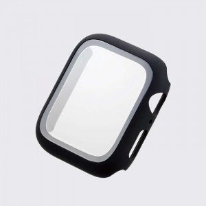 【代引不可】Apple Watch SE/Series 6/5/4 44mm フルカバーケース プレミアムガラス 2重構造 ブラック エレコム AW-44CSPCGBK