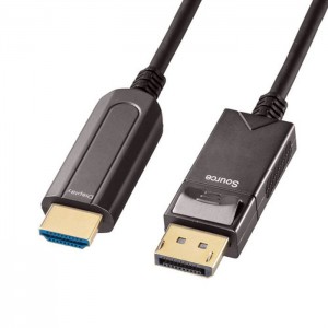 【代引不可】光ファイバーケーブル DisplayPort-HDMI変換光ファイバーケーブル 10m ディスプレイ テレビ プロジェクター 接続 映像 音声 出力 サンワサプライ KC-DPHDFB100