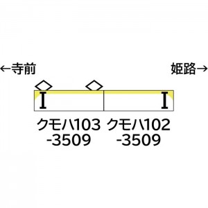 Nゲージ 鉄道模型 JR103系 播但線・銀の馬車道ラッピング列車・黄色・2パンタ編成 増結2両編成セット 動力無し  グリーンマックス 50770