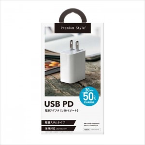 USB PD 電源アダプタ USB-Cポート 充電 コンセント 軽量スリム 海外対応 iPhone/iPad/iPod ホワイト PGA PG-PD18AD2W