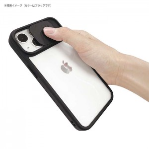 iPhone 14 / iPhone 13 ケース カバー NEWT IJOY CAP ブラック ガラスケース スライドカバーでレンズ保護 iPhoneケース サンクレスト i36FiJC01