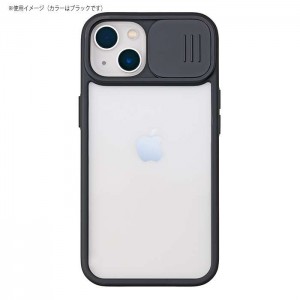 iPhone 14 / iPhone 13 ケース カバー NEWT IJOY CAP ブラック ガラスケース スライドカバーでレンズ保護 iPhoneケース サンクレスト i36FiJC01