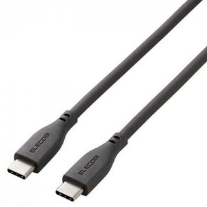 【代引不可】USBケーブル 1m グレー なめらかUSB Type-Cケーブル USB PD対応 USB Type-C 超高速 充電 データ転送 スマホ タブレット エレコム MPA-CCSS10GY