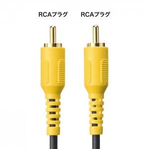 ビデオケーブル 1ｍ 24金メッキプラグ RCAピンプラグ パソコン ビデオ機器 周辺機器 サンワサプライ KM-V6-10K3