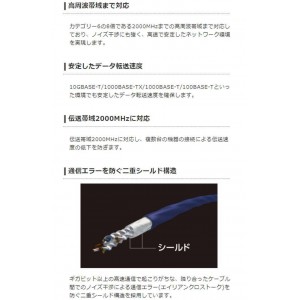 【代引不可】LANケーブル CAT8 1m 40Gbps 2000MHz 超スリム 爆速 高速光通信 爪折れ防止 ブルーメタリック エレコム LD-OCTST/BM10