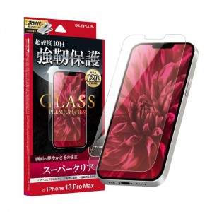 iPhone 13 Pro Max 6.7インチ 3眼モデル 液晶保護ガラス ガラスフィルム GLASS PREMIUM FILM ケースに干渉しにくい LEPLUS LP-DL21FG