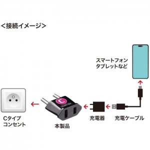 海外プラグ変換アダプタ　C （イタリア・フランス・スウェーデン） 家電製品 周辺機器 サンワサプライ TR-AD22