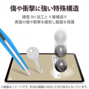 【代引不可】iPad 10.9インチ 第 10 世代 用 フィルム 高透明 ブルーライトカット 衝撃吸収 スムース 表面硬度9H 指紋防止 エアーレス エレコム TB-A22RFLMFG