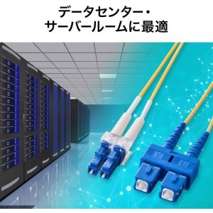 【代引不可】メガネ型光ファイバケーブル（シングル8.6μm、LC×2-SC×2、3m） サンワサプライ HKB-LCSC1-03N