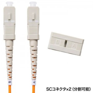 【即納】【代引不可】メガネ型光ファイバケーブル（マルチ50μm、SC×2-SC×2、1m） サンワサプライ HKB-SCSC5-01N