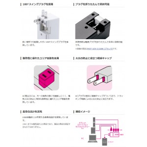 【即納】【代引不可】ACタップとUSBポートが一体になった、アダプタなしでパソコンやスマホ、タブレットを充電できるモバイルUSBタップ ホワイト 2ピン1個口 エレコム MOT-U05-2132WH