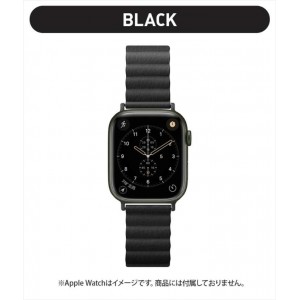 Apple Watch 用 アップルウォッチ PUレザーマグネットバンド(41mm/40mm/38mm) ブラック PGA PG-AW41MG01BK