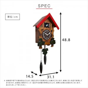 【北海道・沖縄・離島配送不可】【代引不可】掛け時計 カッコークロック 飾り振子付き からくり時計 木製フレーム 鳴り止めスイッチ付き ホームテイスト SH-11-775RH06--BR