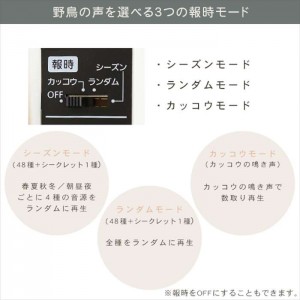 【北海道・沖縄・離島配送不可】【代引不可】掛け時計 四季の野鳥がなる時報クロック 直径32.4cm 四季の野鳥 報時掛時計 電波式 クロック ホームテイスト SH-11-409SR06--NA