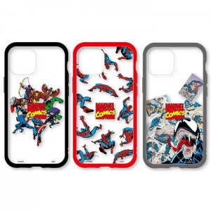 iPhone13mini 12mini 5.4インチ 対応 ケース カバー  IIIIfit clear イーフィットクリア MARVEL マーベル ハイブリッドケース スマートフォンケース グルマンディーズ MV-180