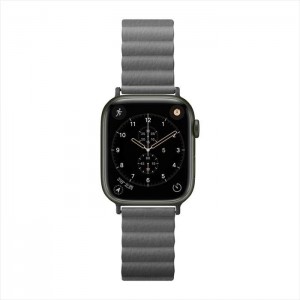 Apple Watch 用 アップルウォッチ PUレザーマグネットバンド(49mm/45mm/44mm/42mm) グレー PGA PG-AW49MG04GY