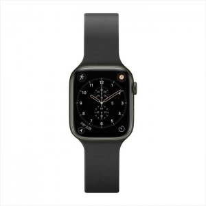 Apple Watch 用 アップルウォッチ シリコン バンド ベルト (49mm/45mm/44mm/42mm) ブラック PGA PG-AW49SC01BK