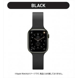 Apple Watch 用 アップルウォッチ シリコン バンド ベルト (49mm/45mm/44mm/42mm) ブラック PGA PG-AW49SC01BK